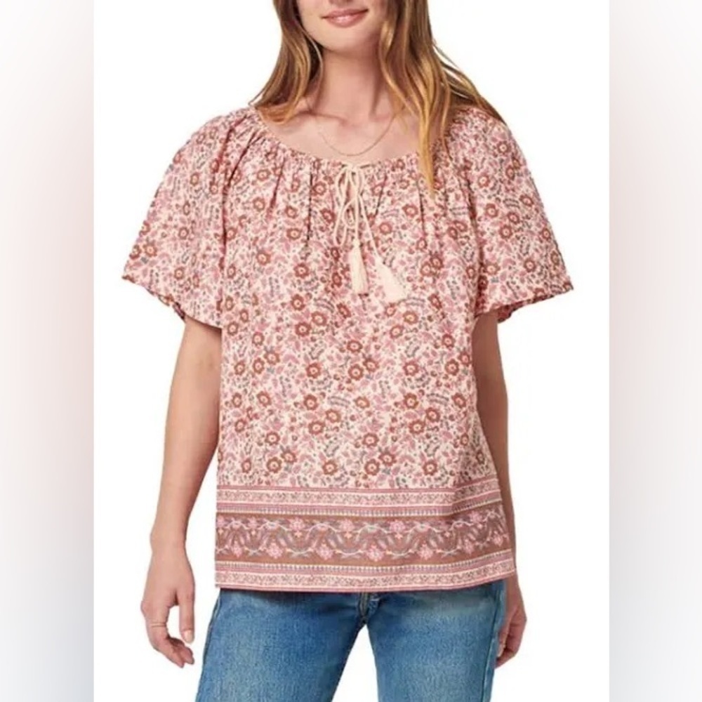 NWT Faherty Pink Floral Boho Lightweight Blouse sz M - Picture 9 of 10